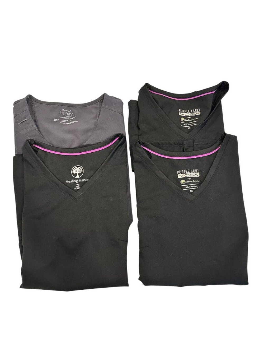 XS Scrub Top Bundle Lot 4 Nursing School Set Cherokee Infinity Healing Hands